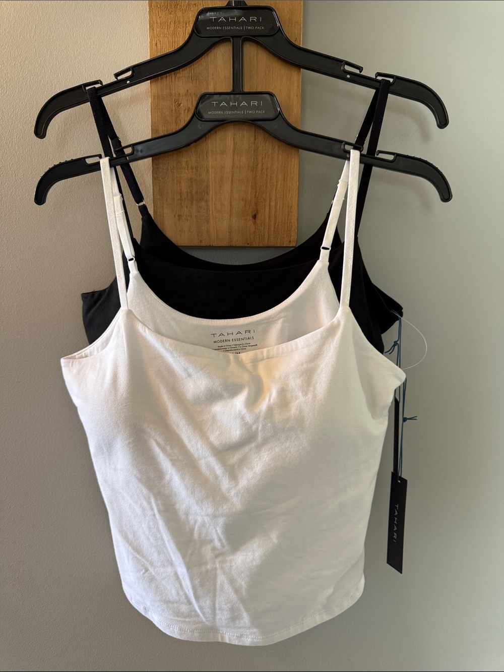 Tahari White and Black Spaghetti Strap Camisole Set